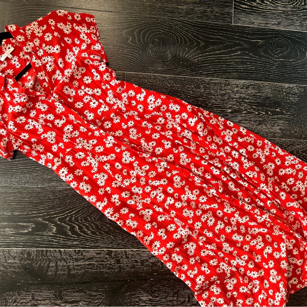 Red Floral Maxi Dress